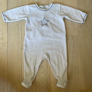 Petit Bateau warm velour snap back footie 6 month